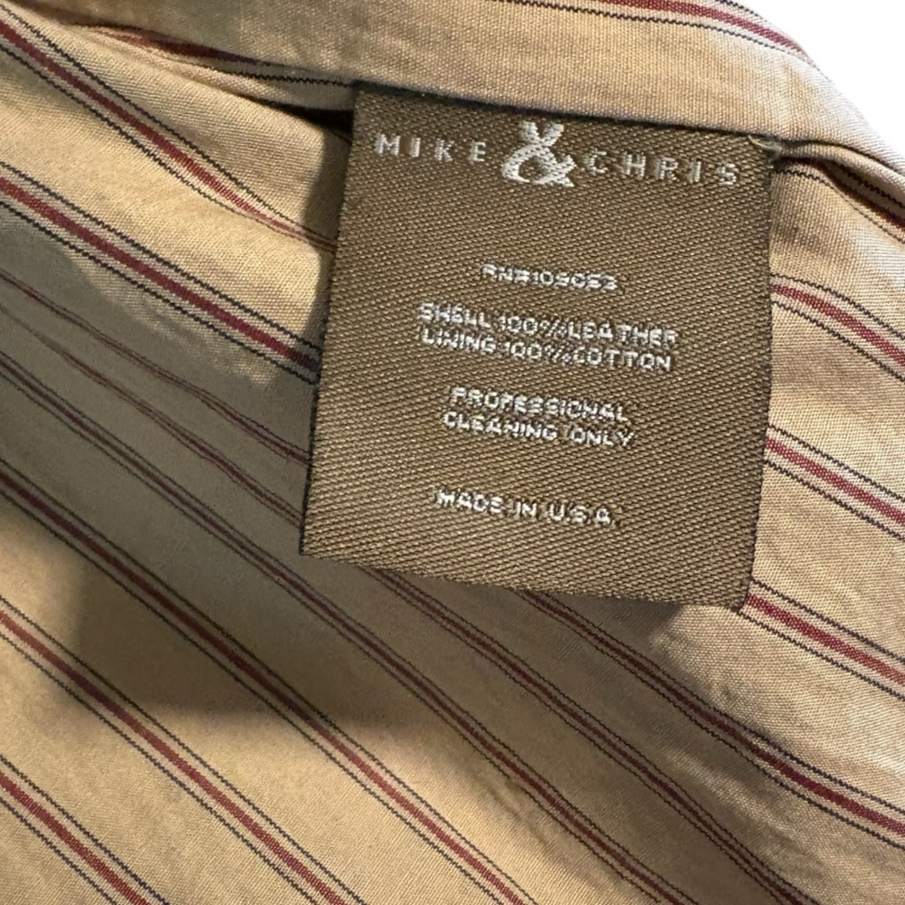 🛑SOLD🛑Mike & Chris VTG Rupert Double Breasted Hooded Grey Leather Jacket S - Picture 8 of 10